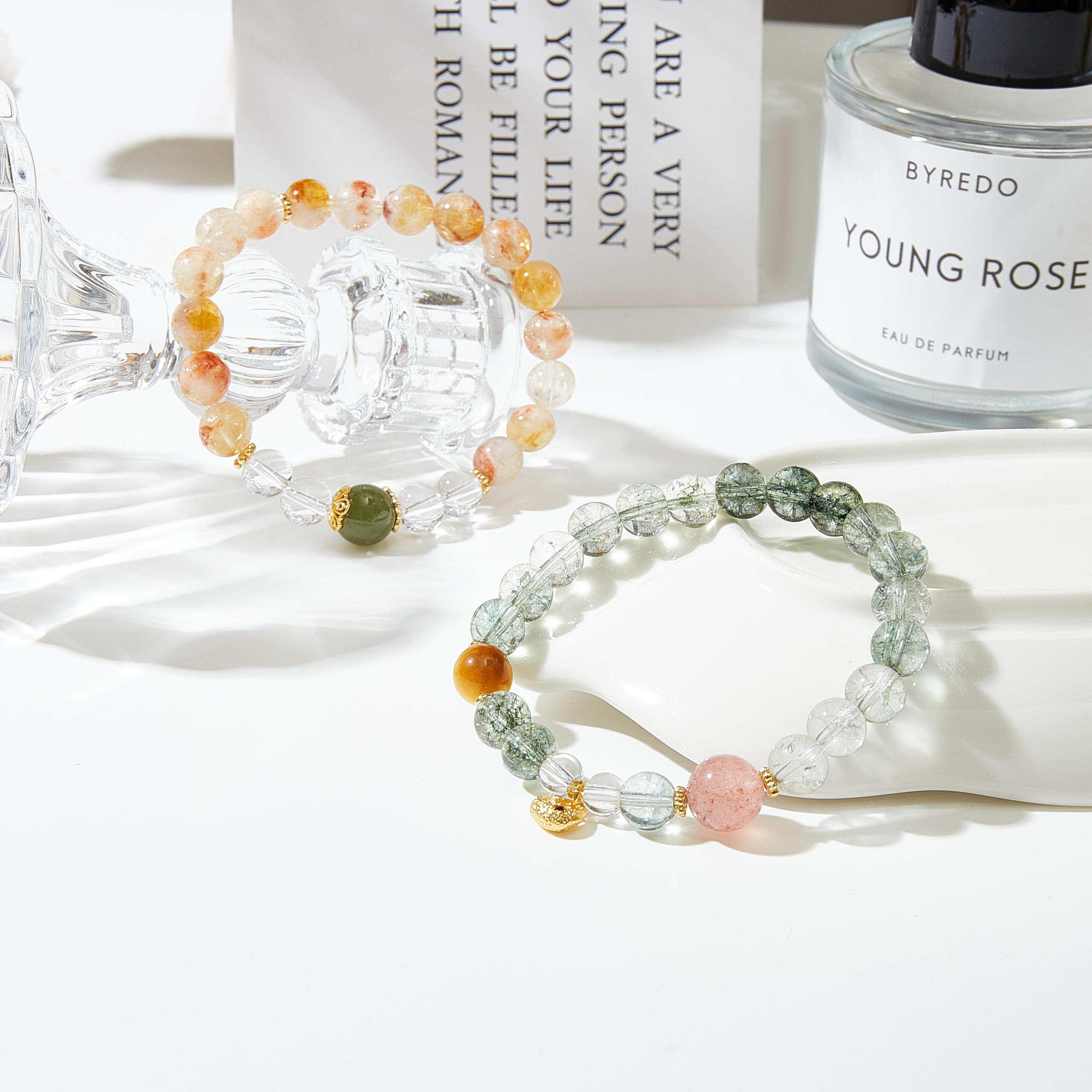 New Chinese-Style Green Phantom Beaded Bracelet